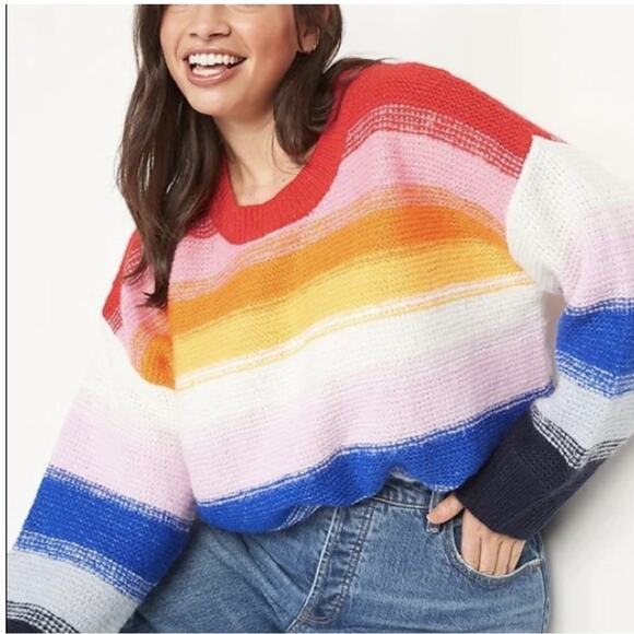 Old Navy Sweaters - Old Navy Rainbow Striped Sweater Plus Size 2X